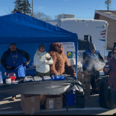 Here is a photo at the chili cook-off at the Tawas Perchville event.