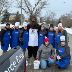 Here is a photo of a group at the Perchville parade. 