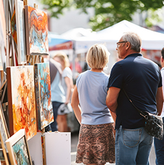 Community Shopping at an Art Show