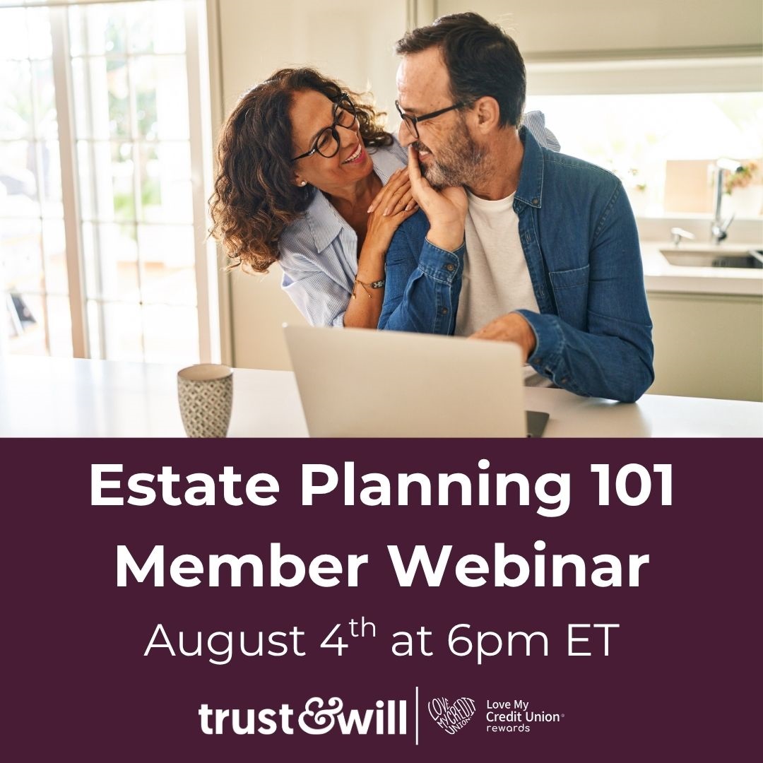 Estate Planning Banner with Middle Aged Couple close and engaged